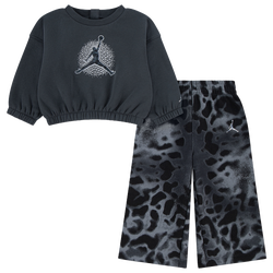 Girls' Preschool - Jordan Fierce & Fearless Crew Set  - Gray/Black
