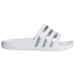 Boys' Grade School - adidas Adilette Aqua Slides - White/Silver