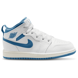 Boys' Preschool - Jordan AJ 1 Mid SE   - White/Industrial Blue