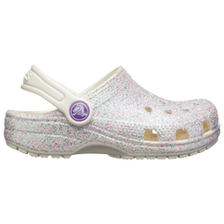 Girls' Toddler - Crocs Classic Glitter Clogs - Oyster/Oyster