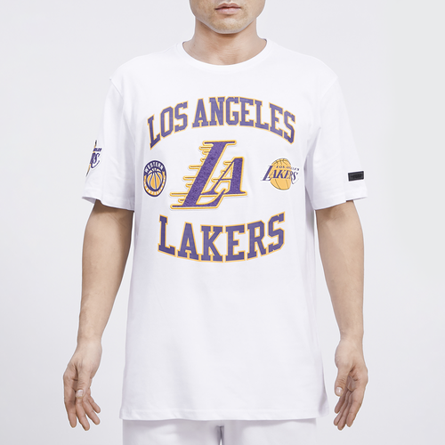 

Pro Standard Mens Pro Standard Lakers Graphic SJ T-Shirt - Mens White/White Size L