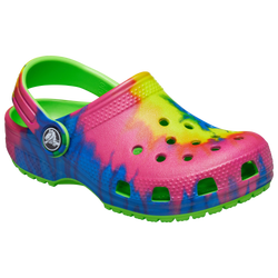 Girls' Grade School - Crocs Classic Tie-Dye Graphic Clogs - Neon Green