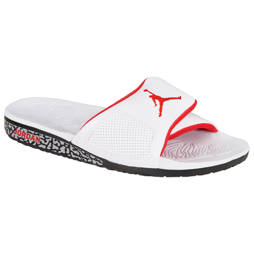 Jordan Hydro 3 Slides In White/university Red/cement Grey