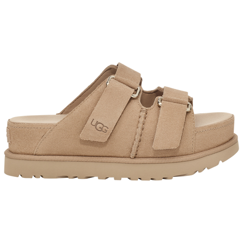 Shop Ugg Womens  Goldenstar Hi Slides In Beige/beige