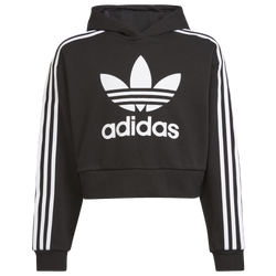Girls' Grade School - adidas Originals Trefoil Crop Hoodie - Black/White