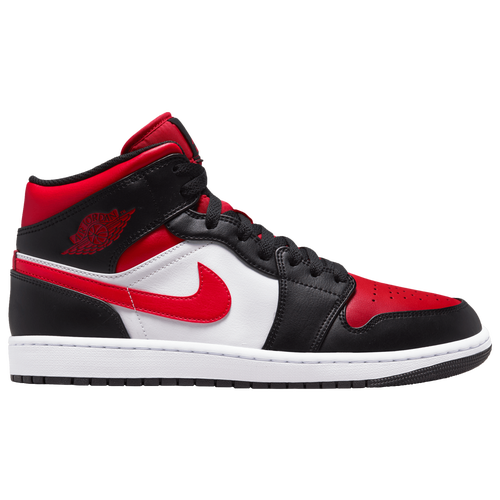 

Jordan Mens Jordan AJ 1 Mid - Mens Basketball Shoes Black/Red/White Size 10.0