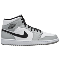 Men's - Jordan AJ 1 Mid - Light Smoke Grey/Black/White