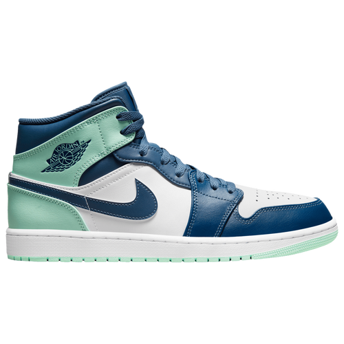 

Jordan Mens Jordan AJ 1 Mid - Mens Basketball Shoes Blue/Green/White Size 09.5