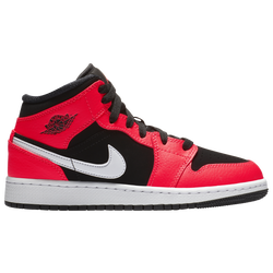 Boys' Grade School - Jordan AJ 1 Mid - Black/Infrared 23/White