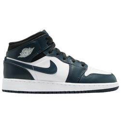 Boys' Grade School - Jordan AJ 1 Mid - Navy/White/Black