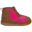 UGG Neumel Split Logo Boots - Girls' Preschool Chestnut/Pink