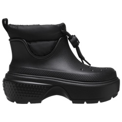 Women's - Crocs Stomp Puff Boots  - Black/Black