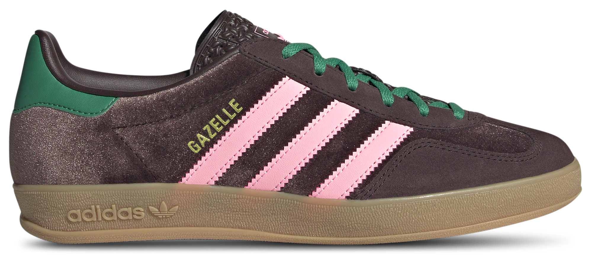 ★adidas★ Gazelle Indoor Dark Brown Pink adidas Gazelle Indoor Womens Fashion Sneakers in Dark Brown
