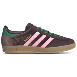 Women's - adidas Originals Gazelle Indoor  - Dark Brown/Glow Pink/Court Green