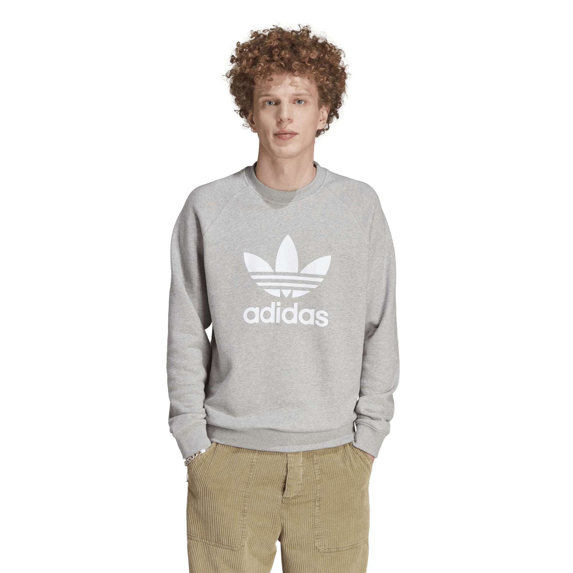 Adidas originals trefoil sweatshirt sales grey