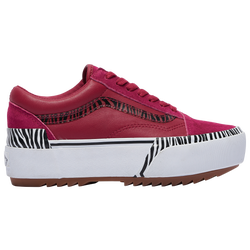 Women's - Vans Old Skool Platform - Red/Zebra