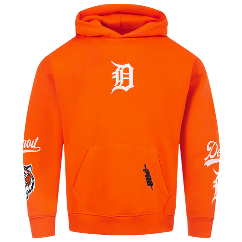 MENS - Pro Standard Tigers Living Large Drop Shoulder PO Hoodie - White/Orange Black