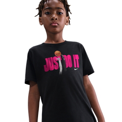 Boys' Grade School - Nike Calling Basketball T-Shirt - Black/Pink