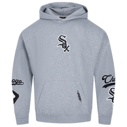 Men's - Pro Standard White Sox Living Large Drop Shoulder PO Hoodie - Gray/Black/White