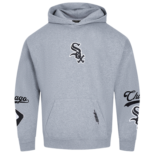  - Pro Standard White Sox Living Large Drop Shoulder PO Hoodie - Gray/Black White