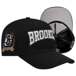 Men's - Pro Standard Nets Crest Emblem Flatbrim Snapback - Black/Black
