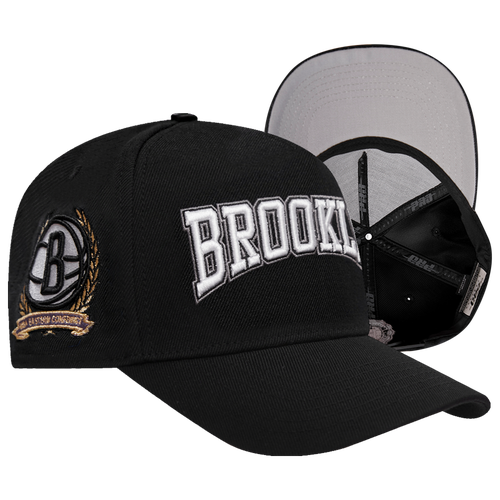 

Pro Standard Mens Pro Standard Nets Crest Emblem Flatbrim Snapback - Mens Black/Black Size One Size