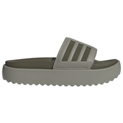 Women's - adidas Adilette Platform - Olive/Olive