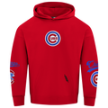 Pro Standard Cubs Living Large Drop Shoulder PO Hoodie - Pro Standard Red/Blue White