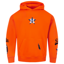 Men's - Pro Standard Astros Living Large Drop Shoulder PO Hoodie - Navy/Orange/White