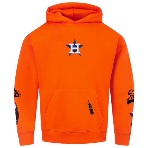  - Pro Standard Astros Living Large Drop Shoulder PO Hoodie - Navy/Orange White