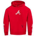 Pro Standard Braves Living Large Drop Shoulder PO Hoodie - Pro Standard Red/White