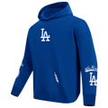 Pro Standard Dodgers Living Large Drop Shoulder PO Hoodie - Pro Standard Blue/White Gray