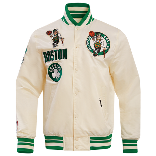 Pro Standard BOSTON CELTICS SATIN JACKET - Pro Standard Eggshell