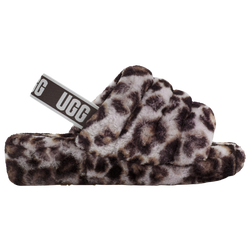 Women's - UGG Fluff Yeah Slides  - Grey/White