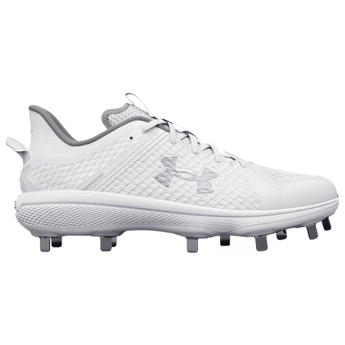 

Under Armour Mens Under Armour Yard Low MT - Mens Baseball Shoes White/White/Metallic Silver Size 10.5