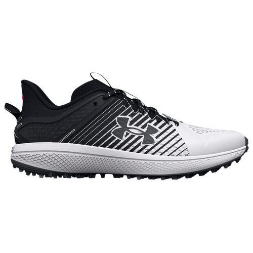 

Under Armour Mens Under Armour Yard Turf - Mens Baseball Shoes Black/White/White Size 10.0