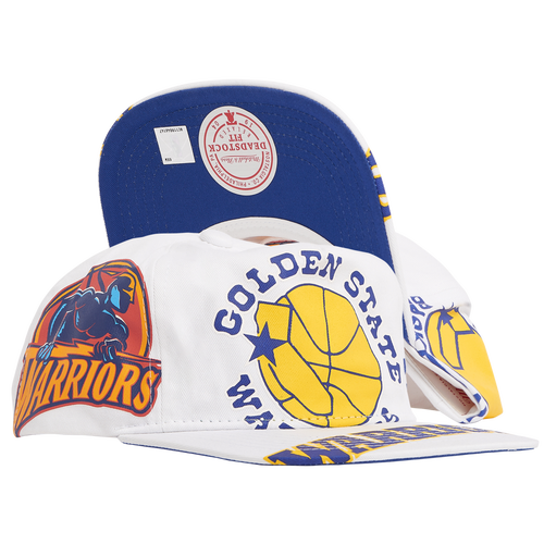 

Mitchell & Ness Mens Golden State Warriors Mitchell & Ness Warriors In Your Face Deadstock Snapback - Mens White/Blue Size One Size