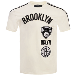 Men's - Pro Standard NETS RETRO CLASSIC SJ STRIPED TEE - Eggshell/Black