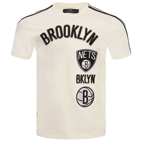 MENS - Pro Standard NETS RETRO CLASSIC SJ STRIPED TEE - Eggshell/Black