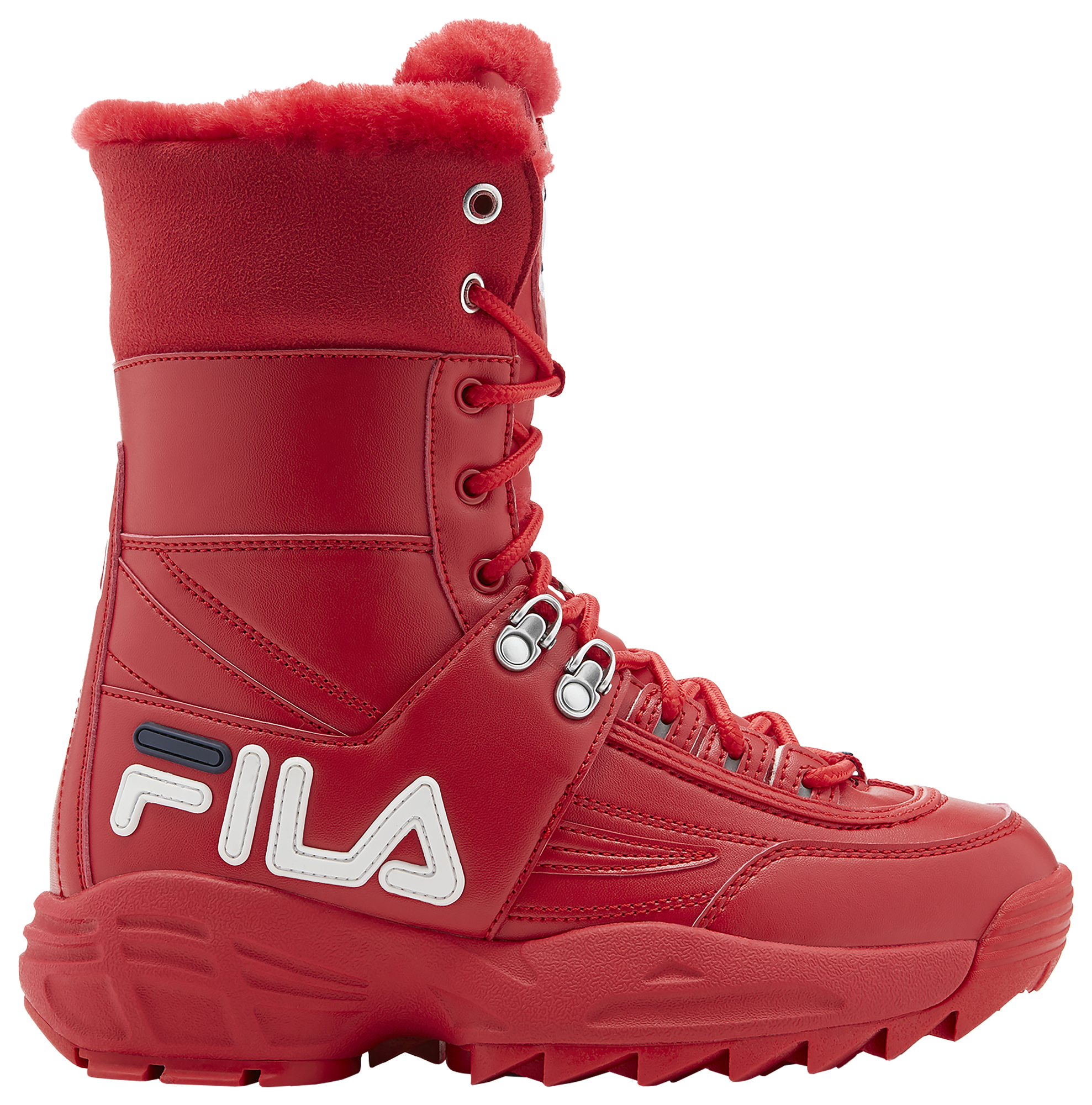all red fila shoes