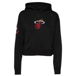 Women's - Pro Standard Heat NBA Fleece Cropped Pullover Hoodie - Black