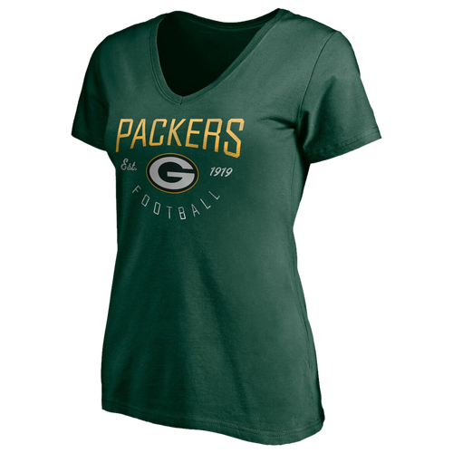 

Fanatics Womens Green Bay Packers Fanatics Packers Live For It V-Neck T-Shirt - Womens Green Size M