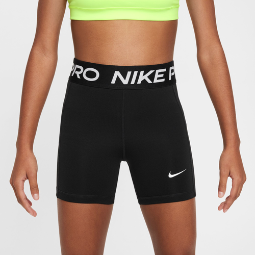 

Girls Nike Nike NP Dri-FIT 3" LPP Shorts - Girls' Grade School Black/White Size XL