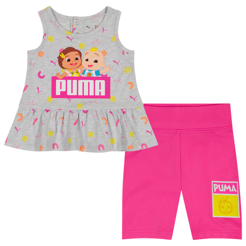 

Girls Infant PUMA PUMA Cocomelon Dress and Short Set - Girls' Infant Pink/White Size 12MO