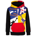 Black/White/Deep Royal Blue/University Gold- All Over Print