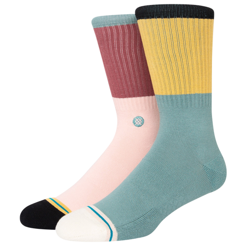 

Stance Mens Stance Blocked Crew Socks - Mens Multi/Teal/Pink Size L