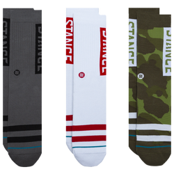 Unisex - Stance OG 3 Pack Crew Socks - Camo/Grey/White