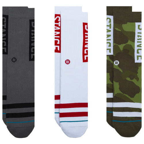 

Stance Stance OG 3 Pack Crew Socks - Adult Camo/Grey/White Size L