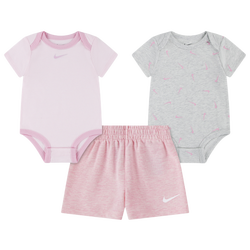 Girls' Infant - Nike 3 Piece Swooshfetti Onesie Shorts Set - Pink Foam