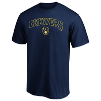 Women's New Era Navy Milwaukee Brewers Plus Size Two-Hit Front Knot T-Shirt